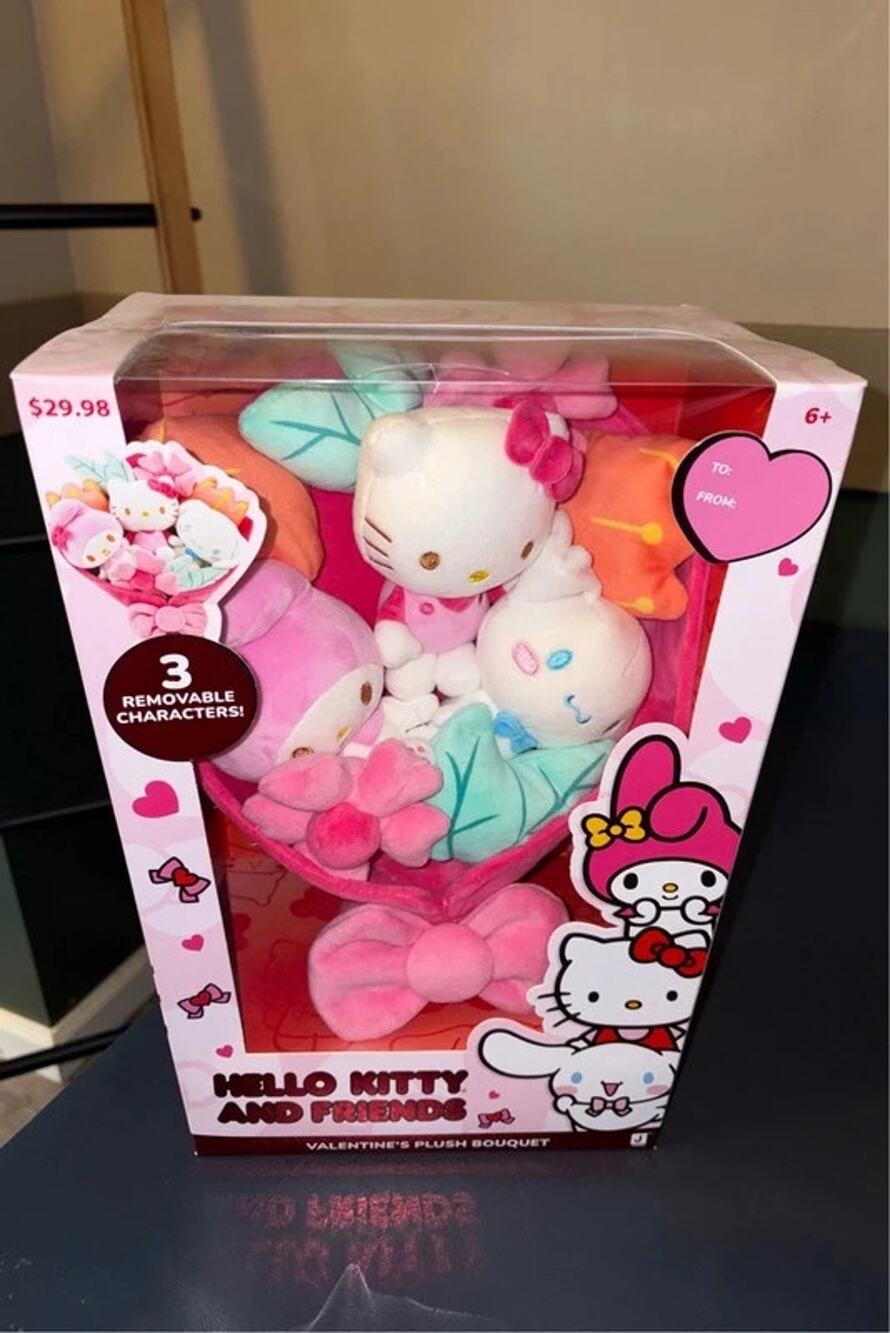 NEW Hello Kitty And Friends Valentines Plush Bouquet 3 Removable Characters 2025